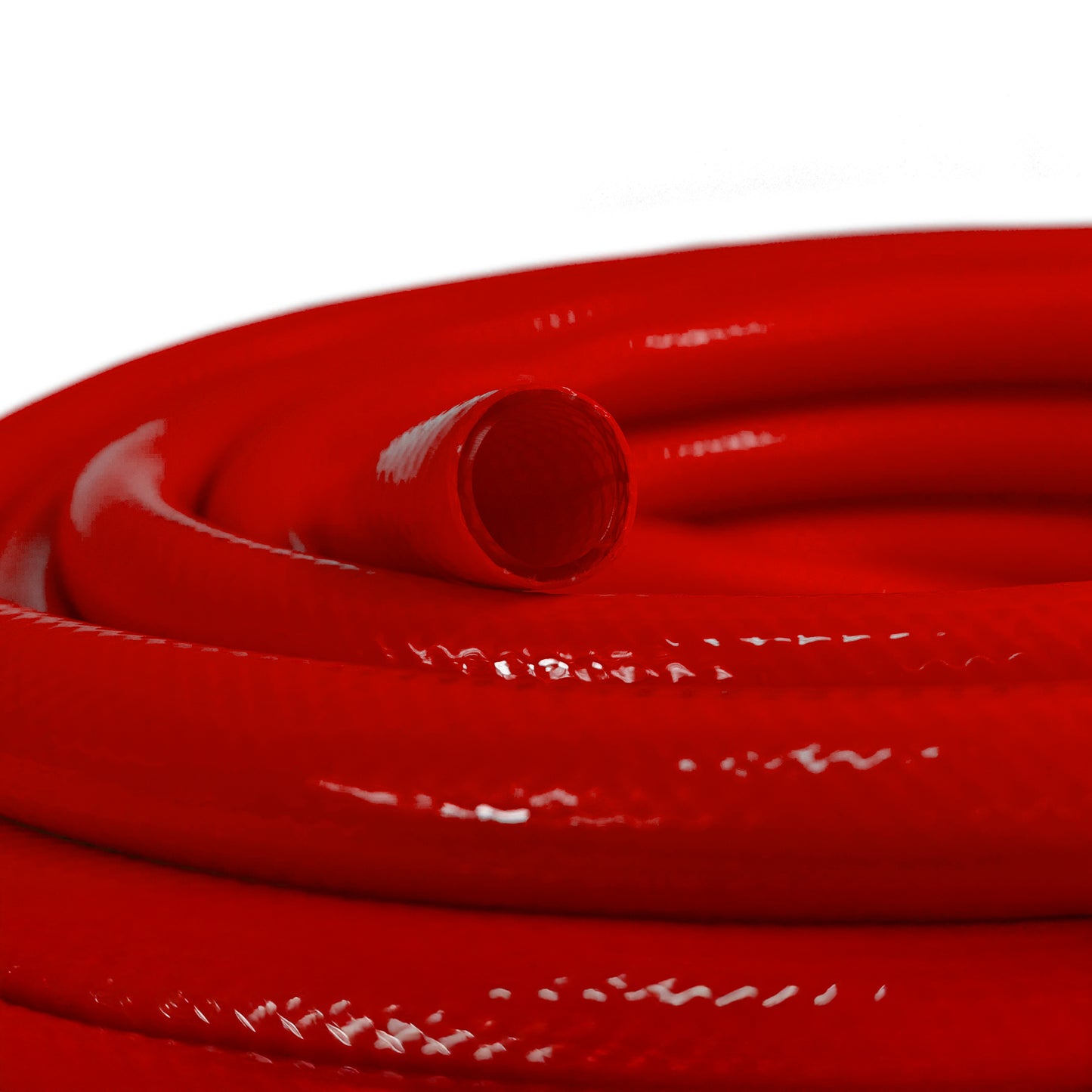 Red Water Hose Pipe with Black Hose Connectors