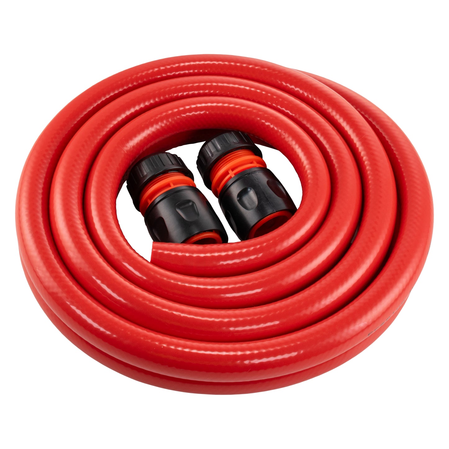 Red Water Hose Pipe with Black Hose Connectors