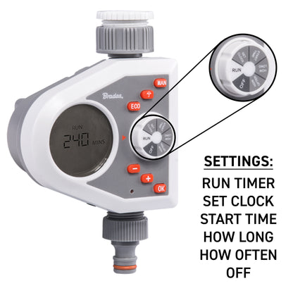 White Line 1-Zone Electronic Water Timer – LCD, 1–240 Minutes