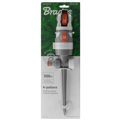 4-Pattern Gear Drive Sprinkler (White/Grey)