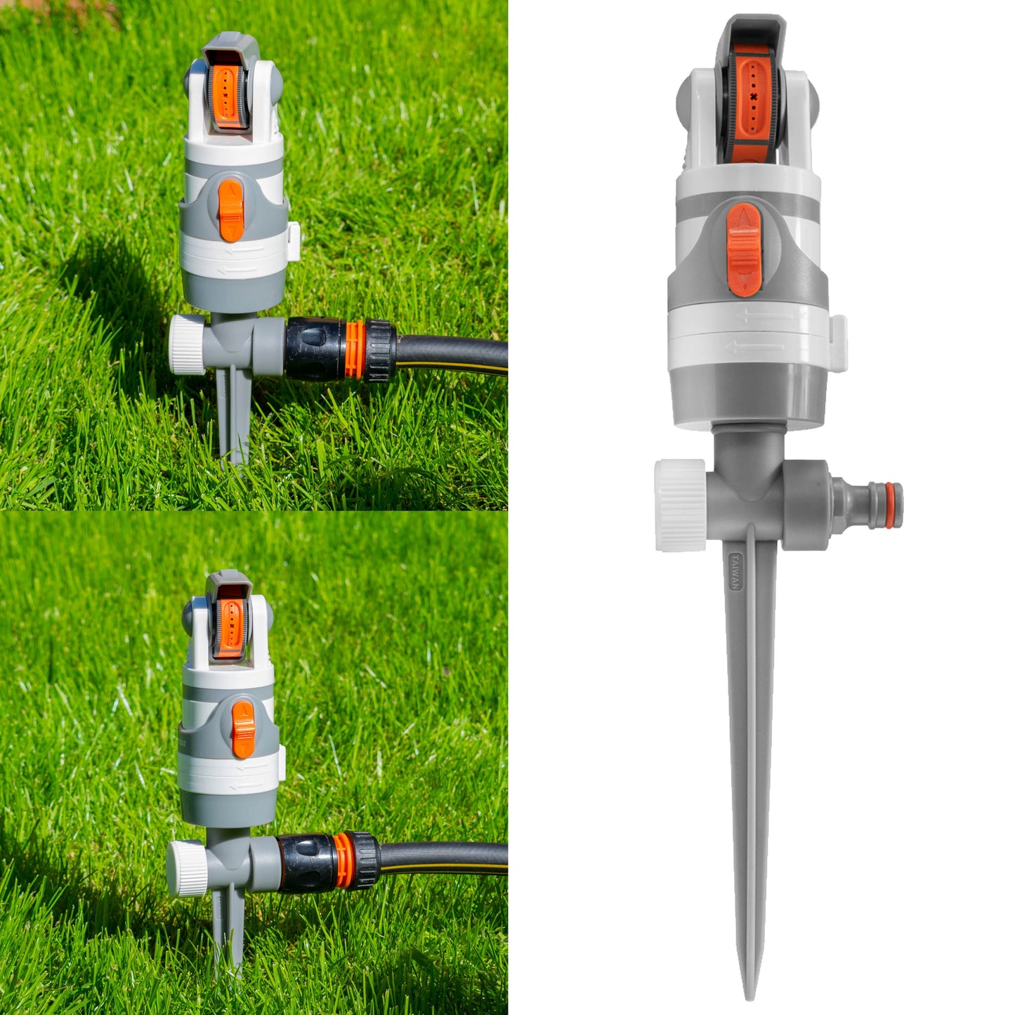 4-Pattern Gear Drive Sprinkler (White/Grey)