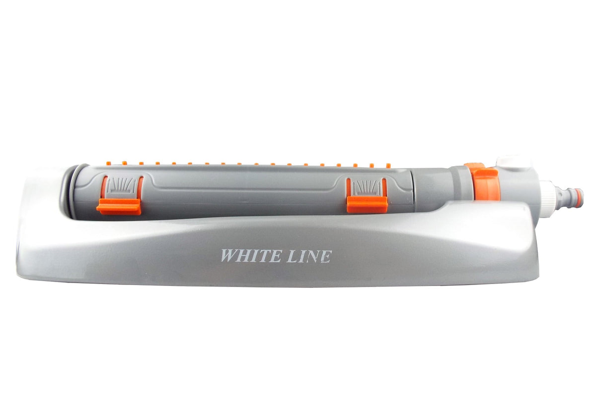 White Line Metal Oscillating Sprinkler – Adjustable Width & Range