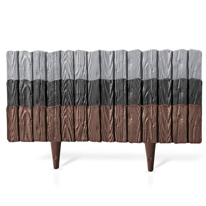 Lawn Edging, 2.32 Metres Plastic Palisade Wood Effect (Brown)