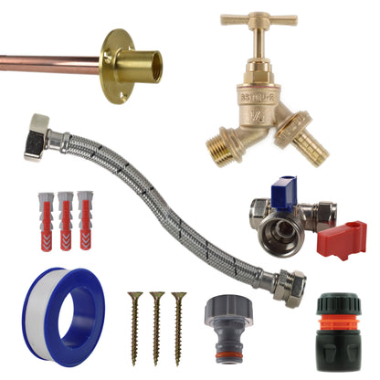 Brass Barbed Bib Tap Kit – Compression Tee