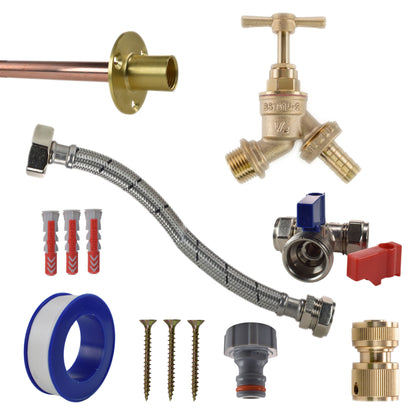 Brass Barbed Bib Tap Kit – Compression Tee