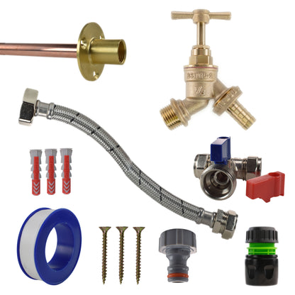 Brass Barbed Bib Tap Kit – Compression Tee
