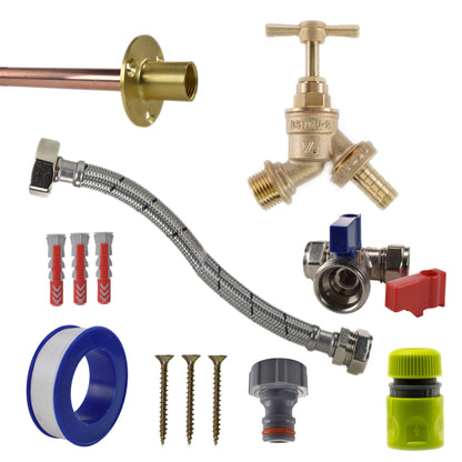Brass Barbed Bib Tap Kit – Compression Tee