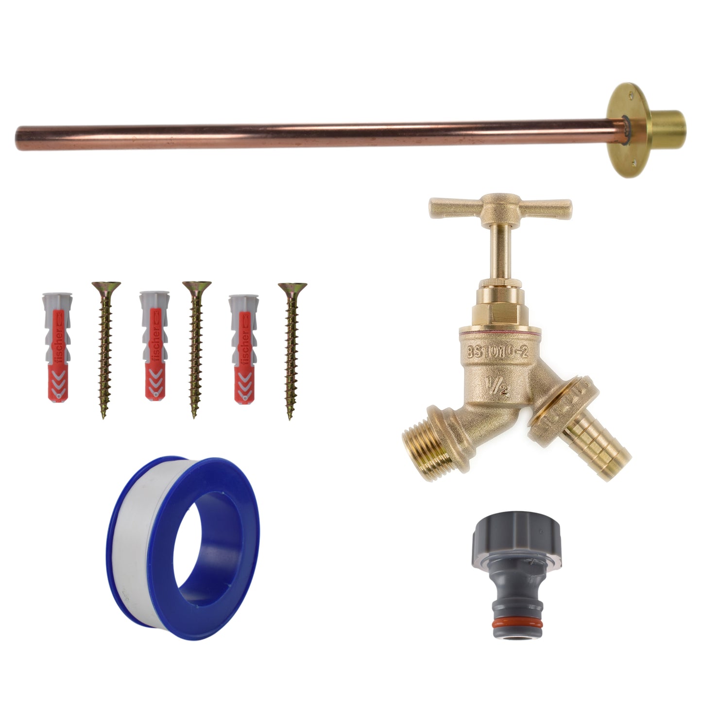 Brass Barbed Bib Tap BASIC Connection Kit