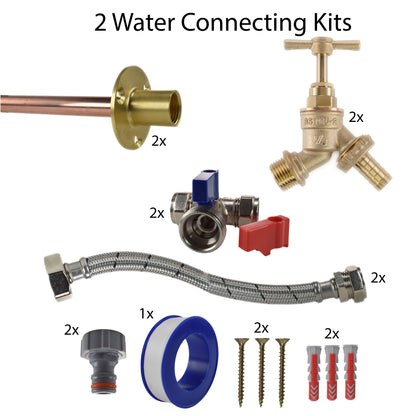 Twin Brass Barb Through-Wall Tap Kit – Standard