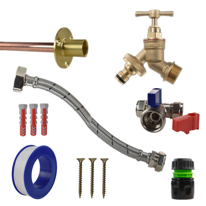 Brass Quick-Connect Bib Tap Kit – Compression Tee