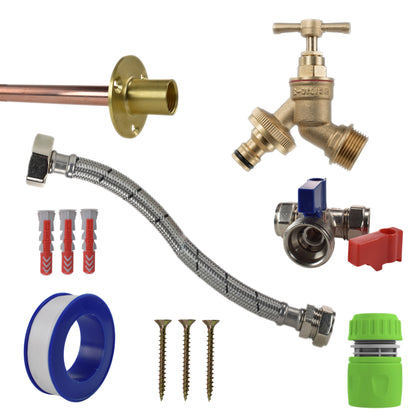 Brass Quick-Connect Bib Tap Kit – Compression Tee