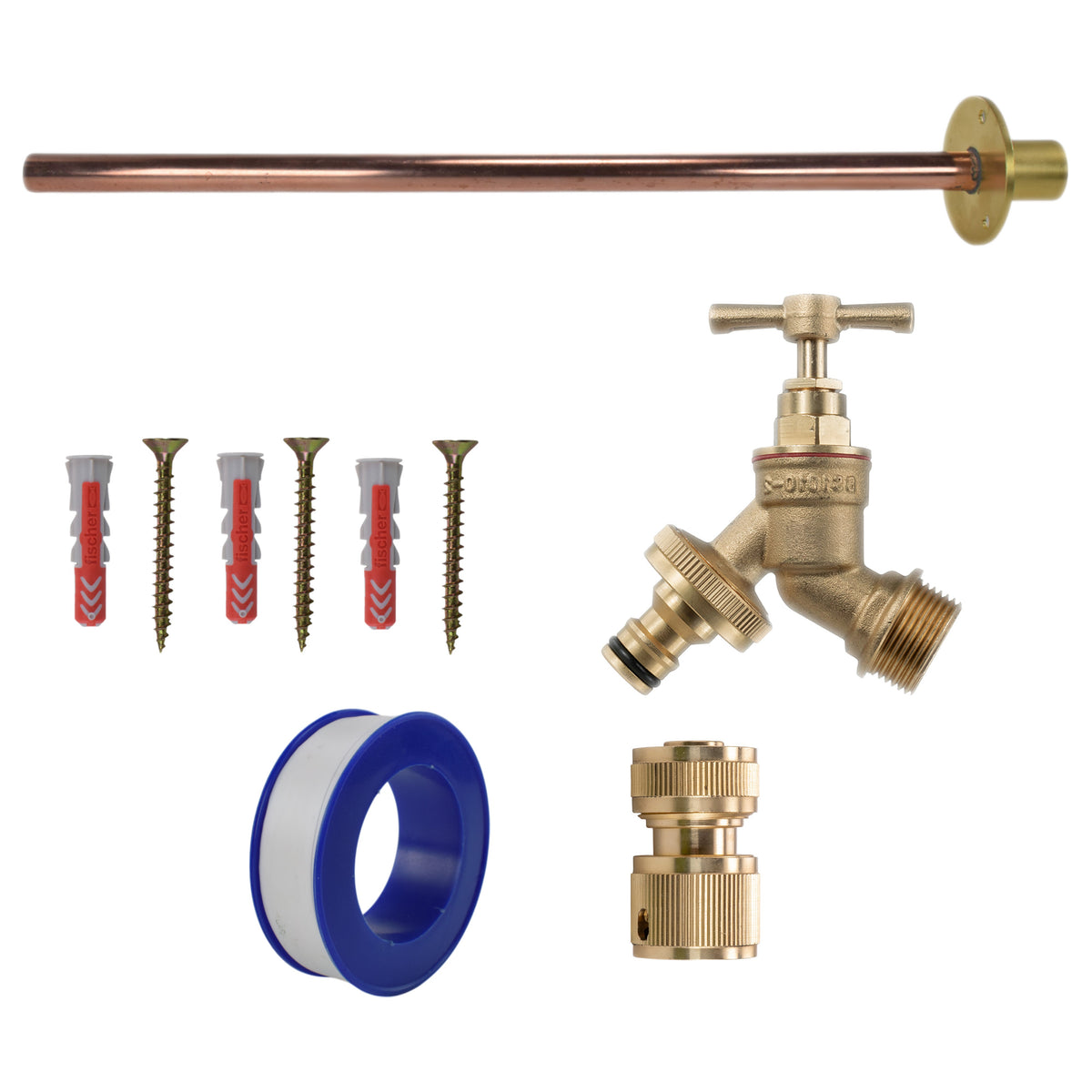 Brass Quick-Connect Bib Tap Kit – Basic Mounting