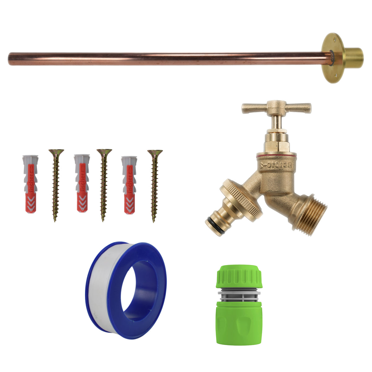 Brass Quick-Connect Bib Tap Kit – Basic Mounting