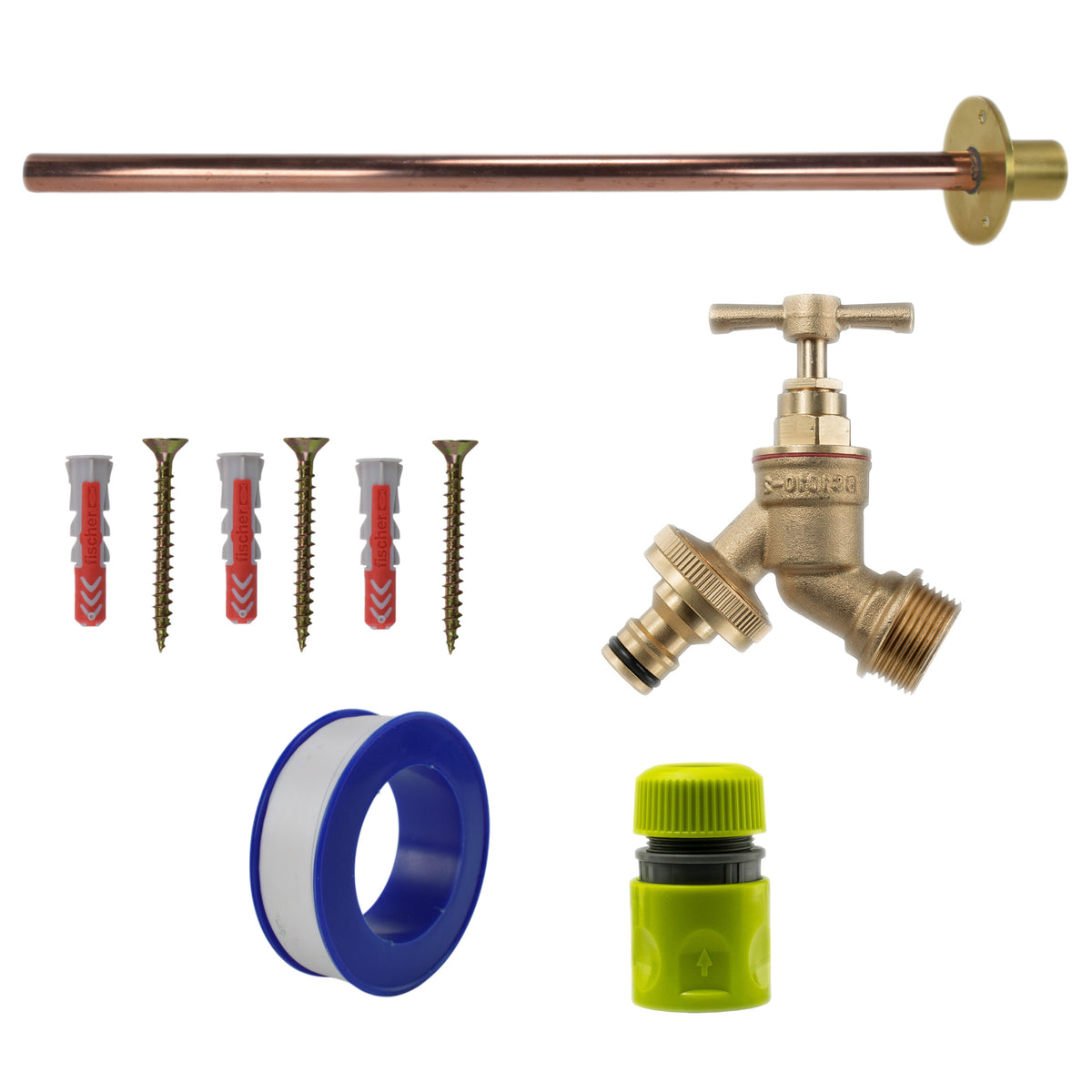 Brass Quick-Connect Bib Tap Kit – Basic Mounting