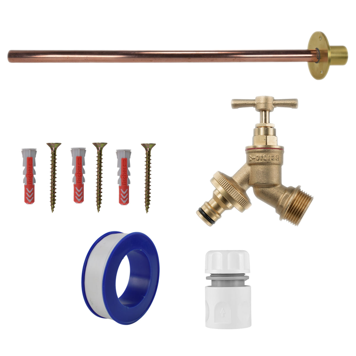 Brass Quick-Connect Bib Tap Kit – Basic Mounting