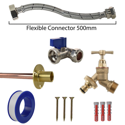 Brass Quick-Connect Bib Tap Kit – Compression Tee