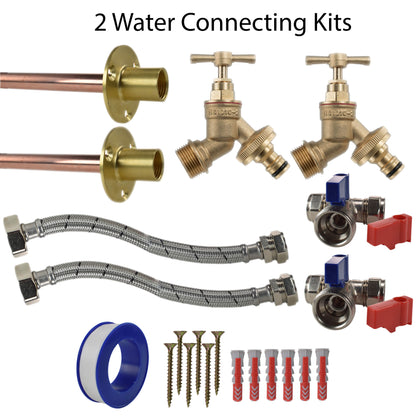 Twin Brass Quick-Connect Through-Wall Tap Kit – Standard