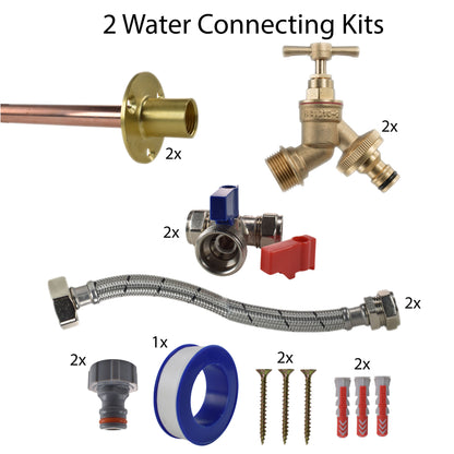 Twin Brass Quick-Connect Through-Wall Tap Kit – Standard