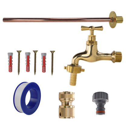 Polished Brass 13mm Barb Tap Kit – Basic Mounting