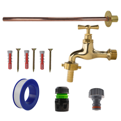 Polished Brass 13mm Barb Tap Kit – Basic Mounting