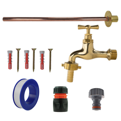 Polished Brass 13mm Barb Tap Kit – Basic Mounting