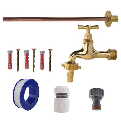 Polished Brass 13mm Barb Tap Kit – Basic Mounting