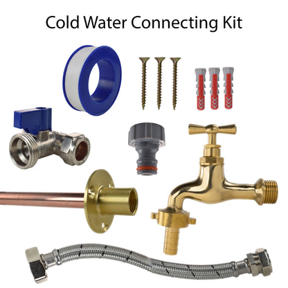 Polished Brass 13mm Barb Tap Kit – Compression Tee