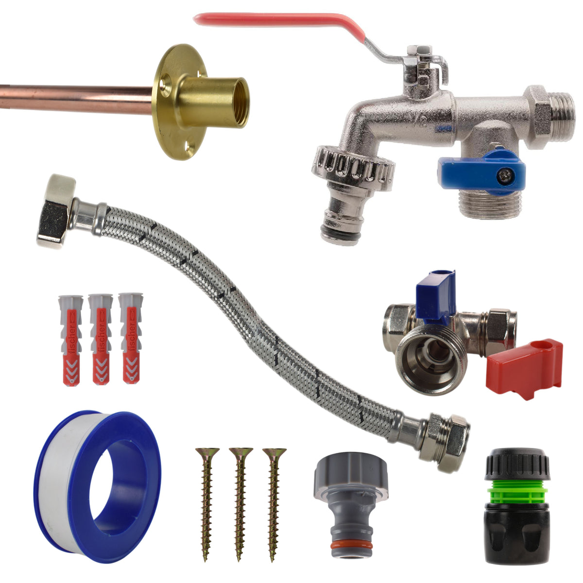Double-Lever Garden Tap Kit – Compression Tee