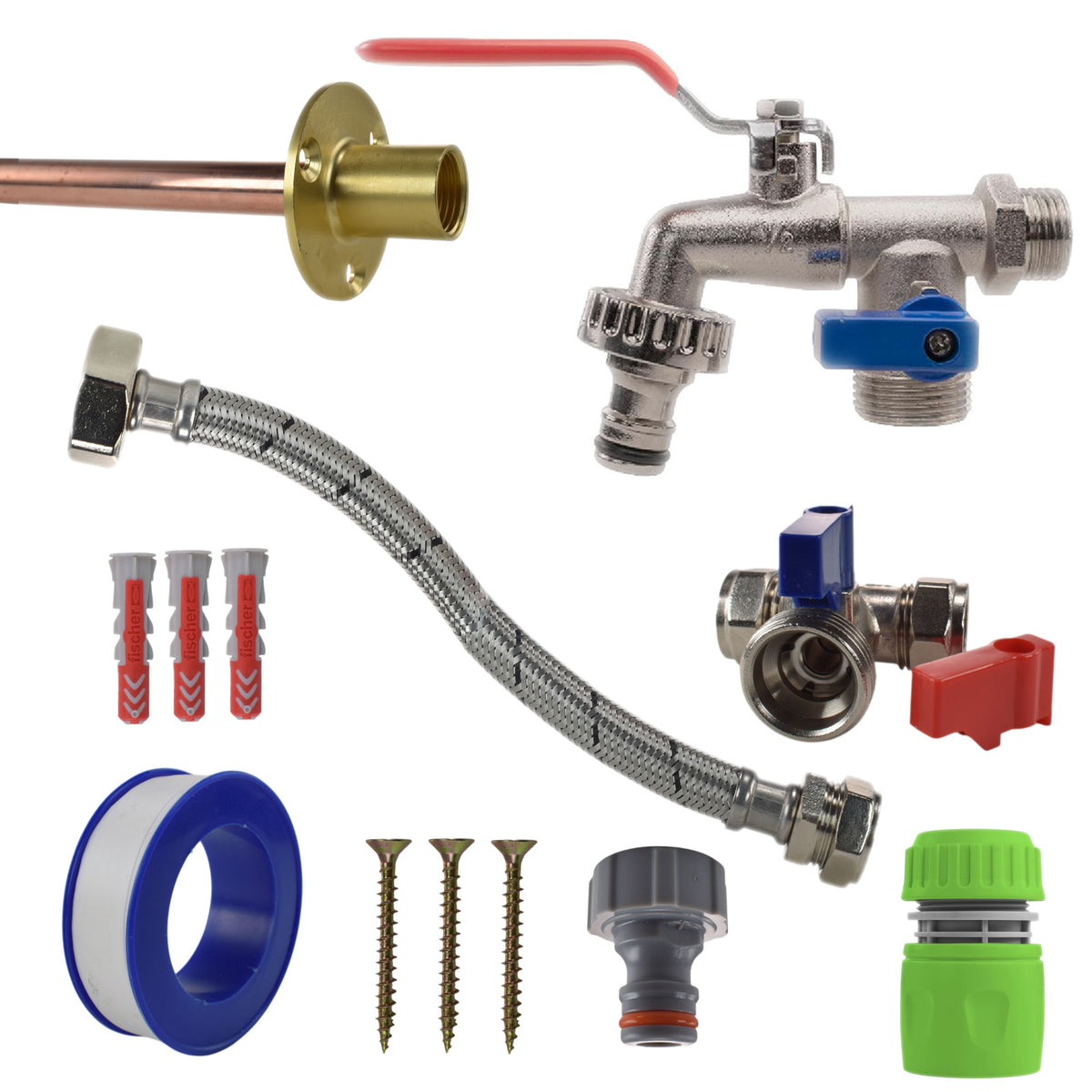 Double-Lever Garden Tap Kit – Compression Tee