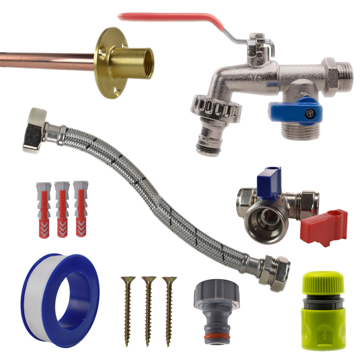 Double-Lever Garden Tap Kit – Compression Tee