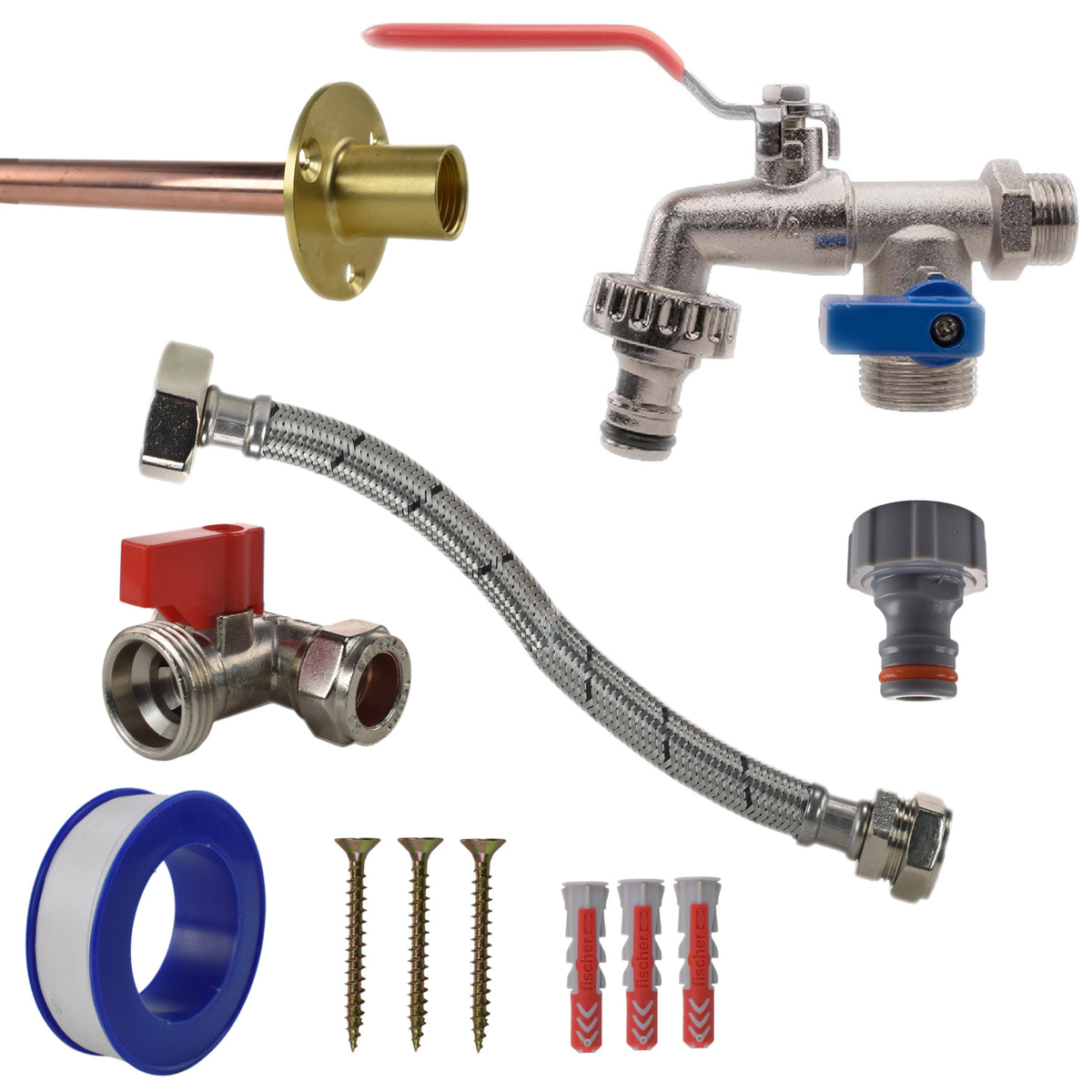 Double-Lever Garden Tap Kit – Compression Tee