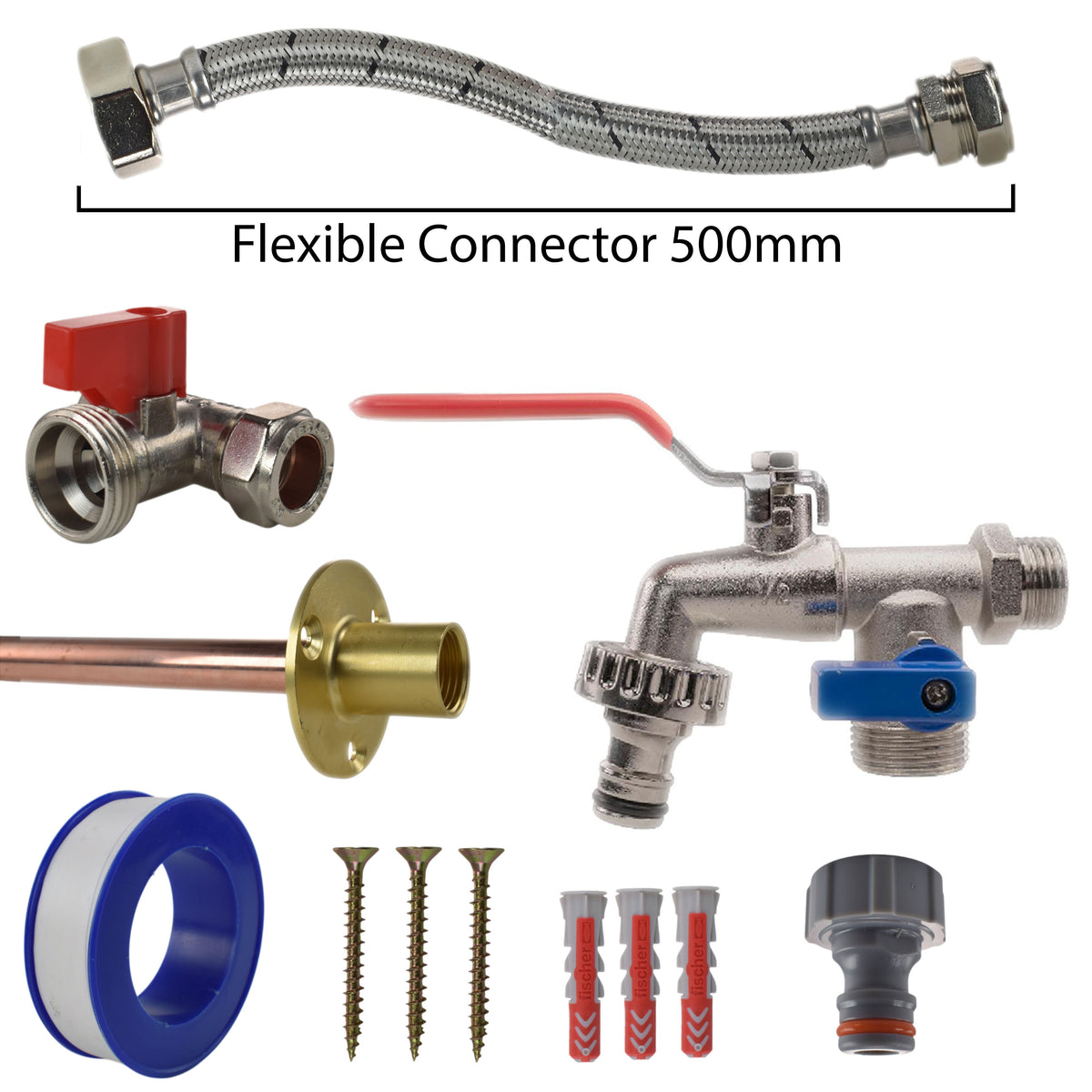 Double-Lever Garden Tap Kit – Compression Tee