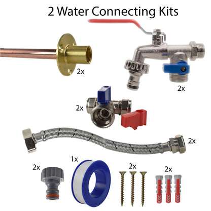 Twin Double Lever Through-Wall Tap Kit – Standard