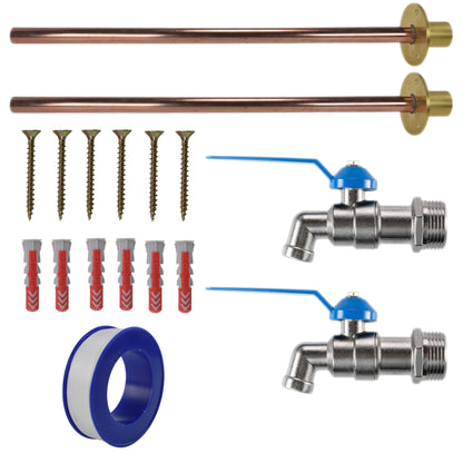Twin Simple Lever Through-Wall Tap Kit – Basic
