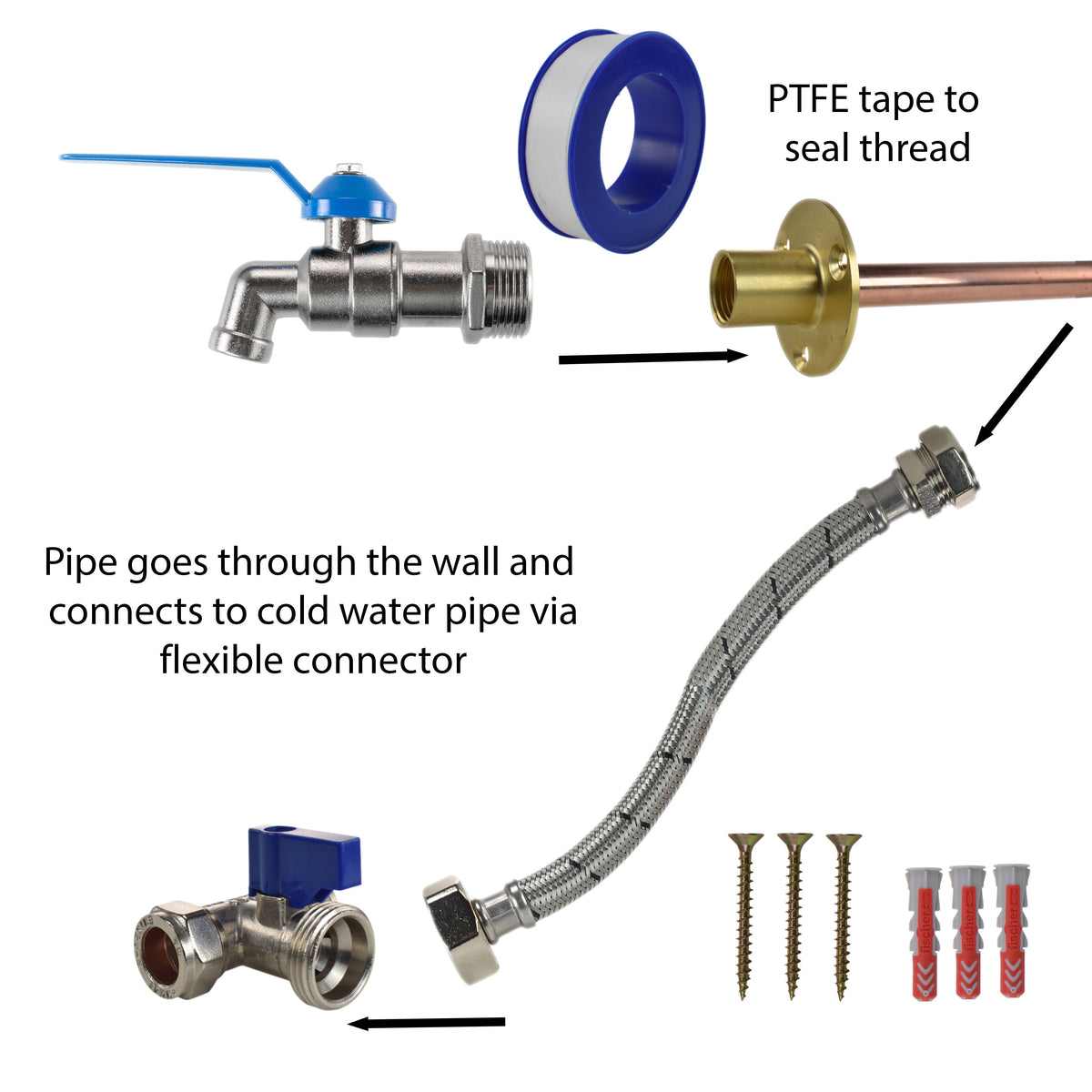 Single-Lever Garden Tap Kit – Compression Tee