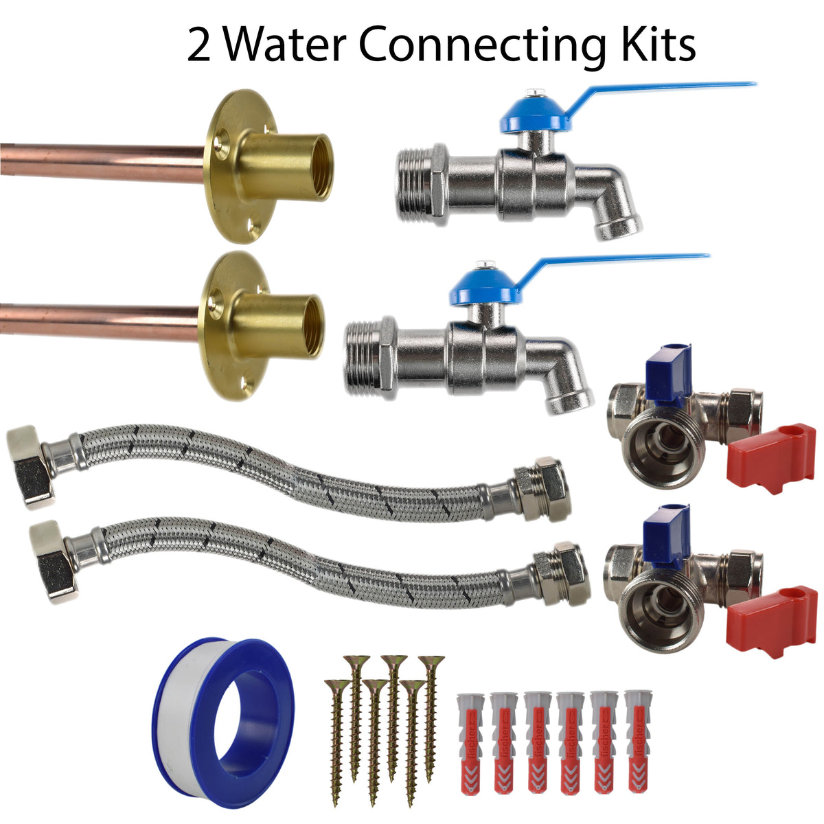 Twin Simple Lever Through-Wall Tap Kit – Standard