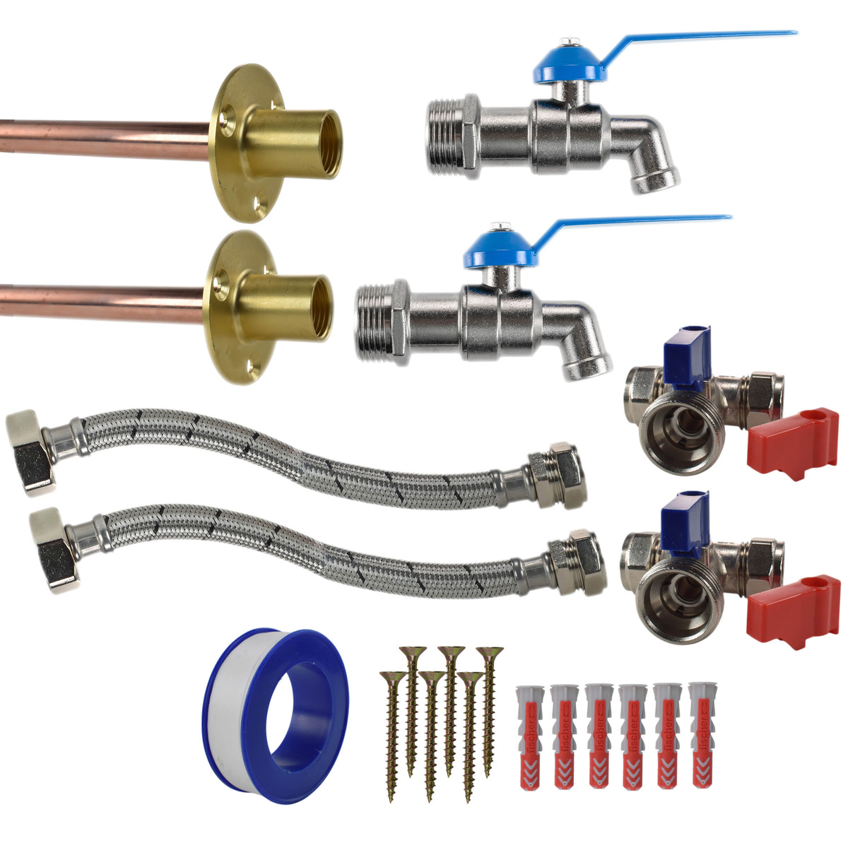 Twin Simple Lever Through-Wall Tap Kit – Standard
