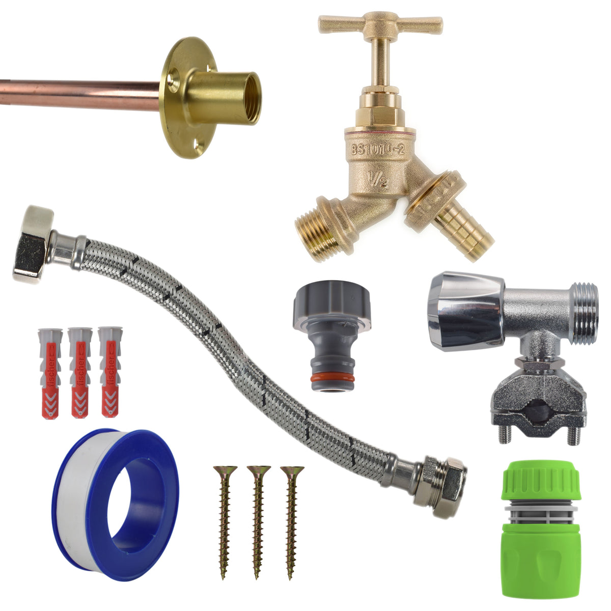 Brass Barbed Bib Tap Kit – Self-Cut Supply