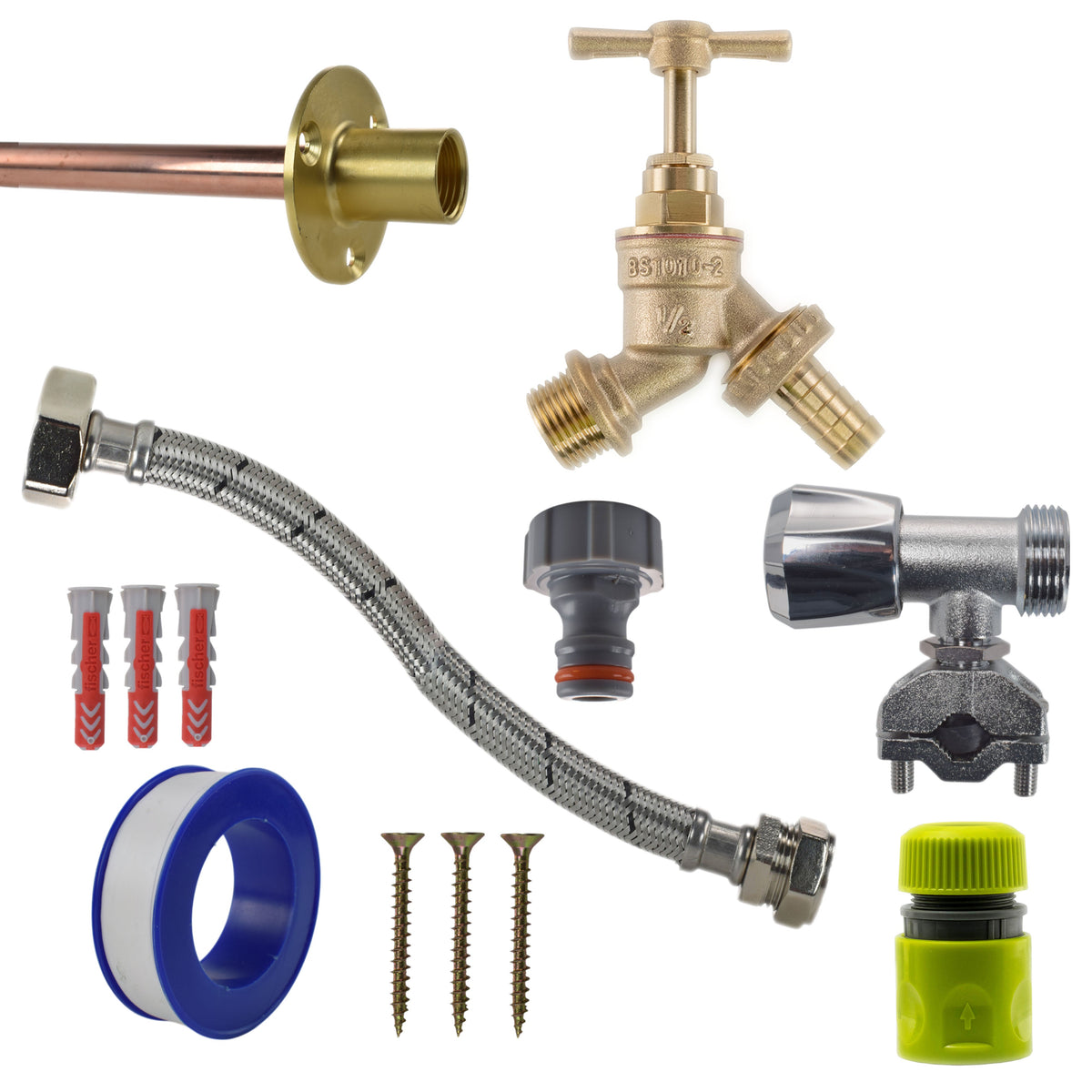 Brass Barbed Bib Tap Kit – Self-Cut Supply