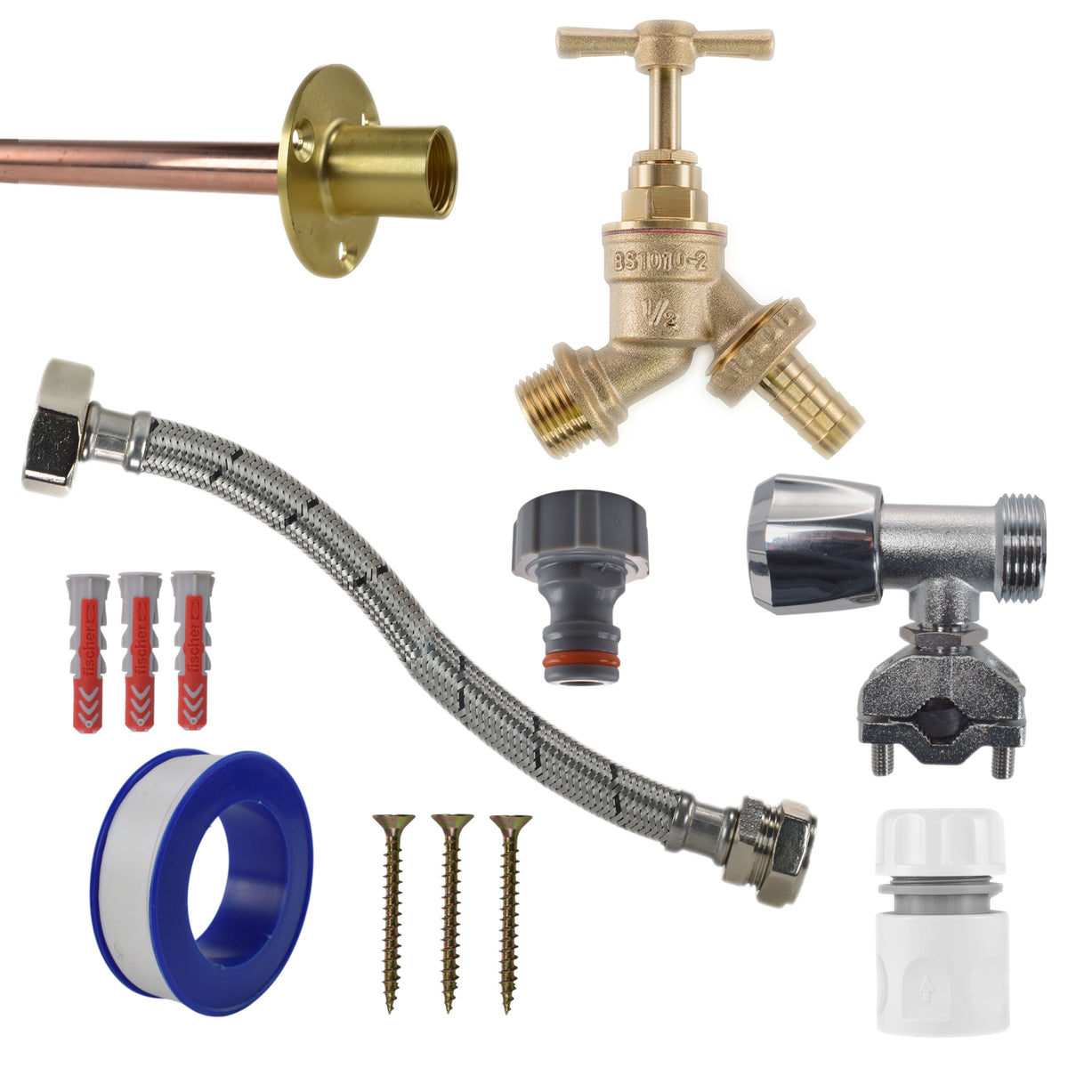 Brass Barbed Bib Tap Kit – Self-Cut Supply