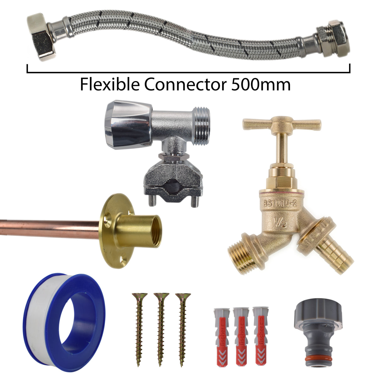 Brass Barbed Bib Tap Kit – Self-Cut Supply