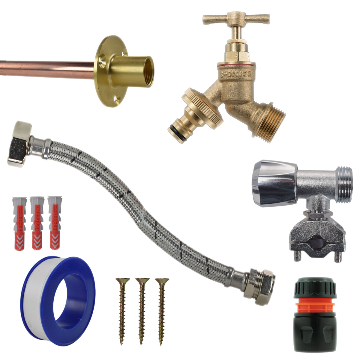 Brass Quick-Connect Bib Tap Kit – Self-Cut Supply