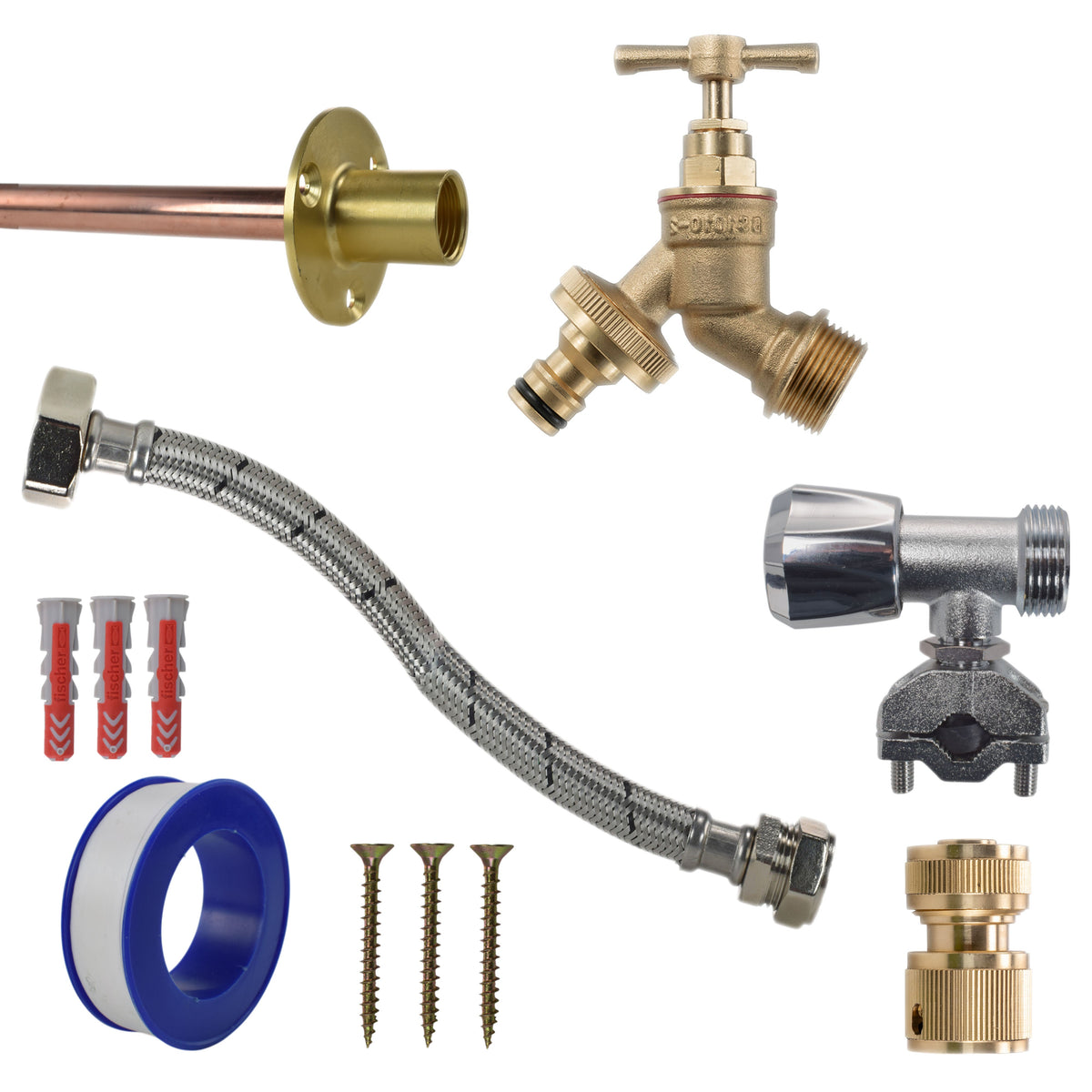 Brass Quick-Connect Bib Tap Kit – Self-Cut Supply
