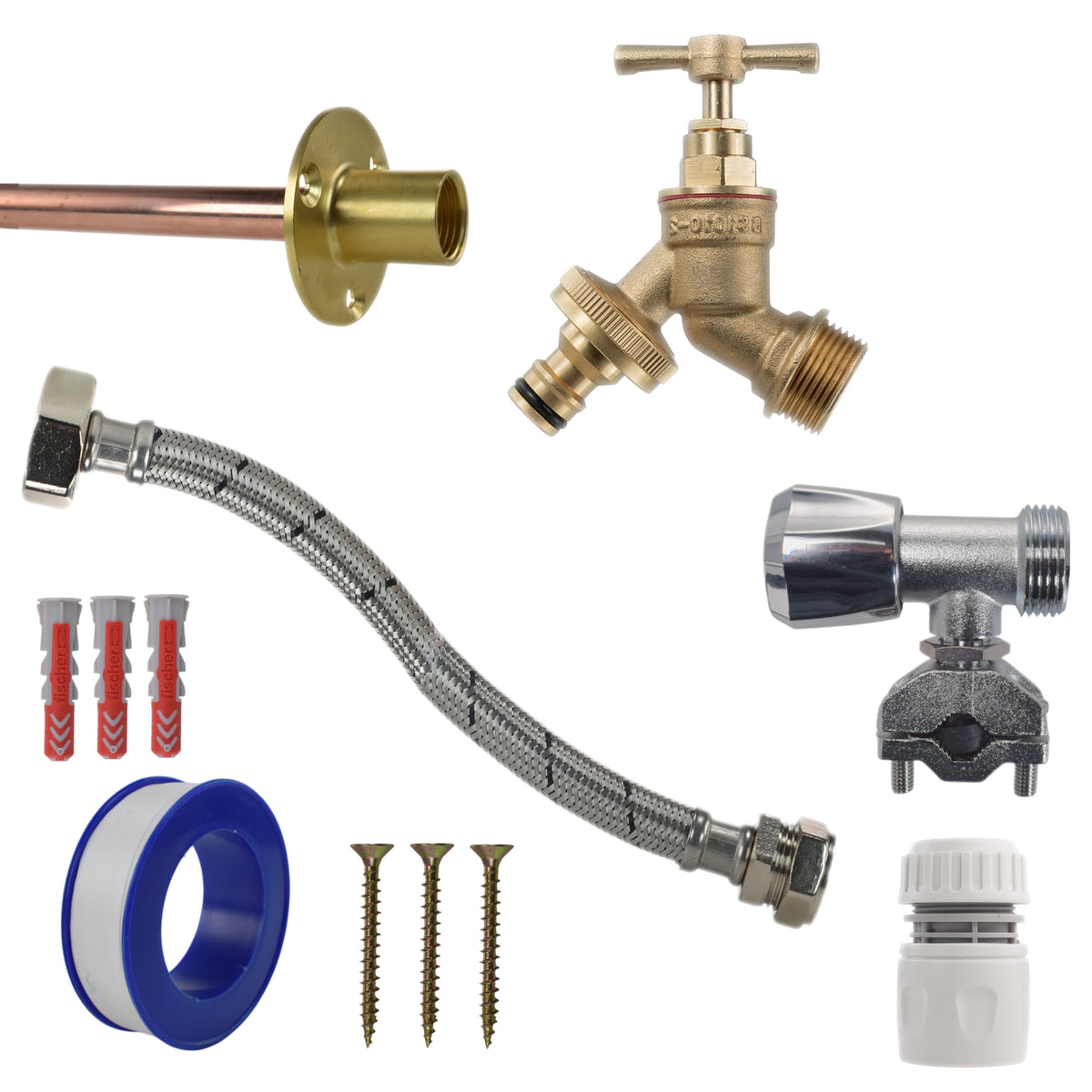 Brass Quick-Connect Bib Tap Kit – Self-Cut Supply