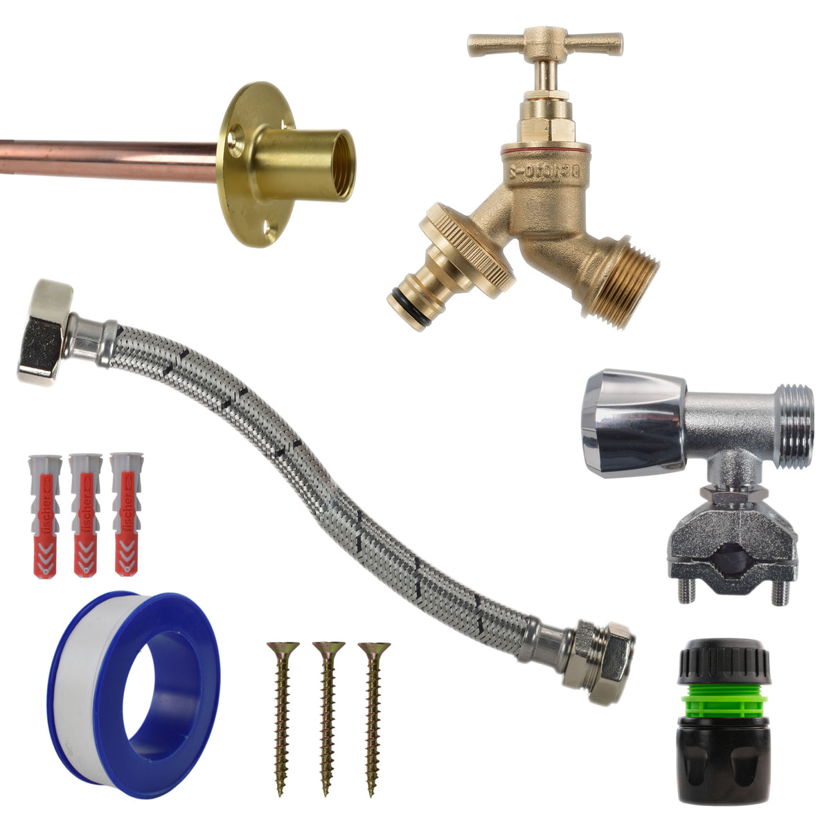 Brass Quick-Connect Bib Tap Kit – Self-Cut Supply