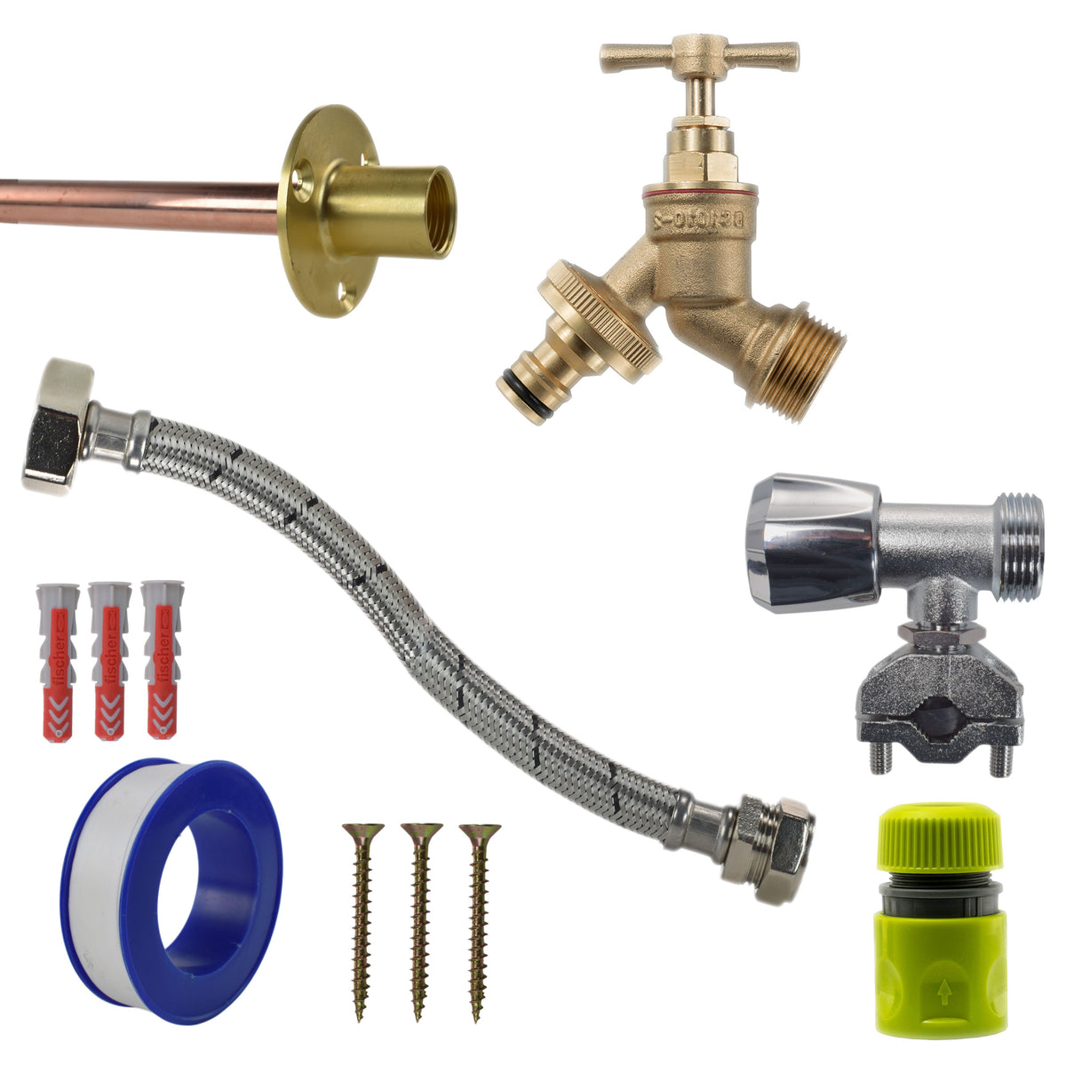 Brass Quick-Connect Bib Tap Kit – Self-Cut Supply