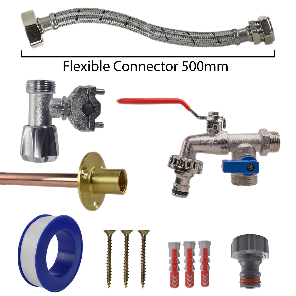Double-Lever Garden Tap Kit – Self-Cut Supply