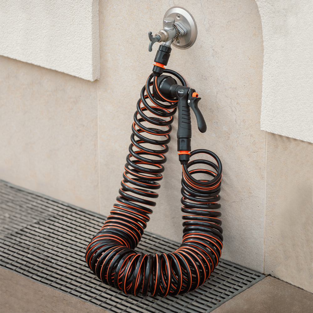 15m Spiral Hose Set with Nine-Pattern Spray Gun
