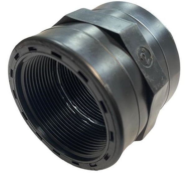 2″ BSP Female Straight Pipe Socket – Polypropylene; product design shown.