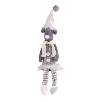 Silver Mouse with Dangly Legs Xmas Ornament